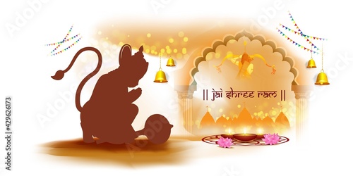 Vector illustration concept of Hanuman Jayanti with Gada, weapon of the Hindu God Hanuman.