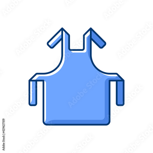 Medical apron RGB color icon. Protective wear. Sterile suit to work in hospital. Clinical surgical cloth. Doctor uniform. Quarantine safety. Disposable PPE. Isolated vector illustration