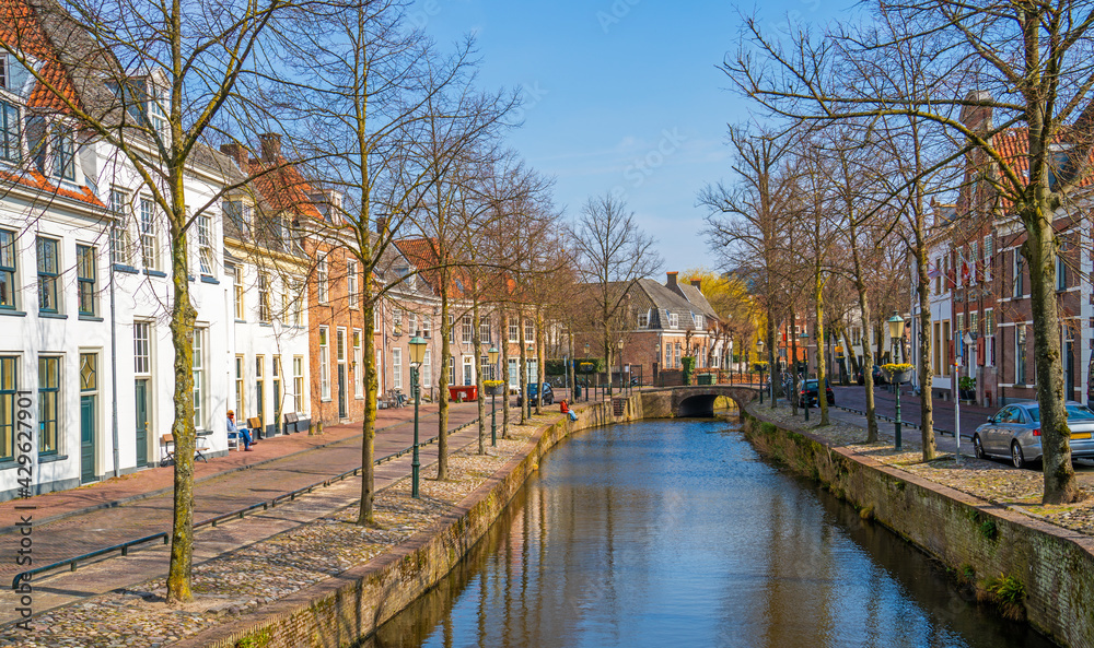 Street scene in the old city center of Amersfoort, Netherlands
