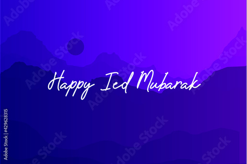 Happy Ied Mubarak With Wonderful Background