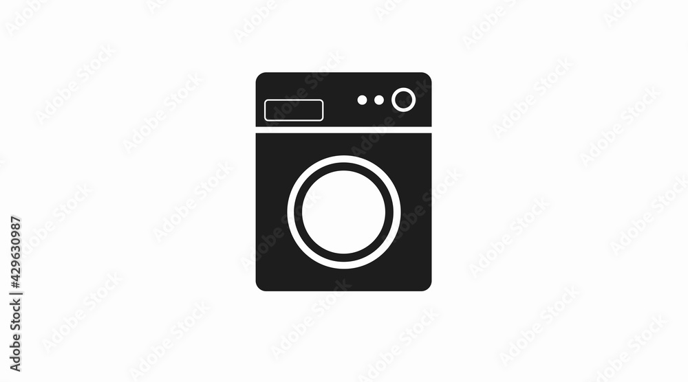 Washing machine icon, flat design, vector illustration Washing machine icon, flat design, vector illustration