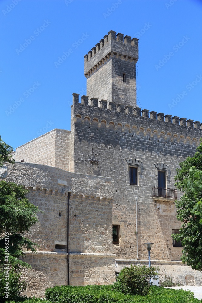 Italian landmark - castle of Nardo. Italian town in Apulia region.