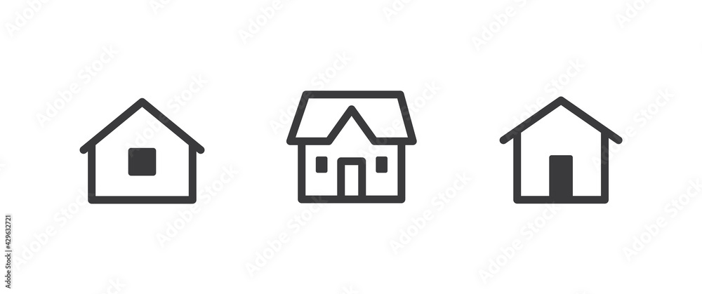 House vector icon collection. Home linear pictogram set. House vector icon collection. Home linear pictogram set.