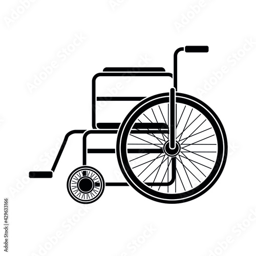 Vector flat wheelchair icon isolated on white background