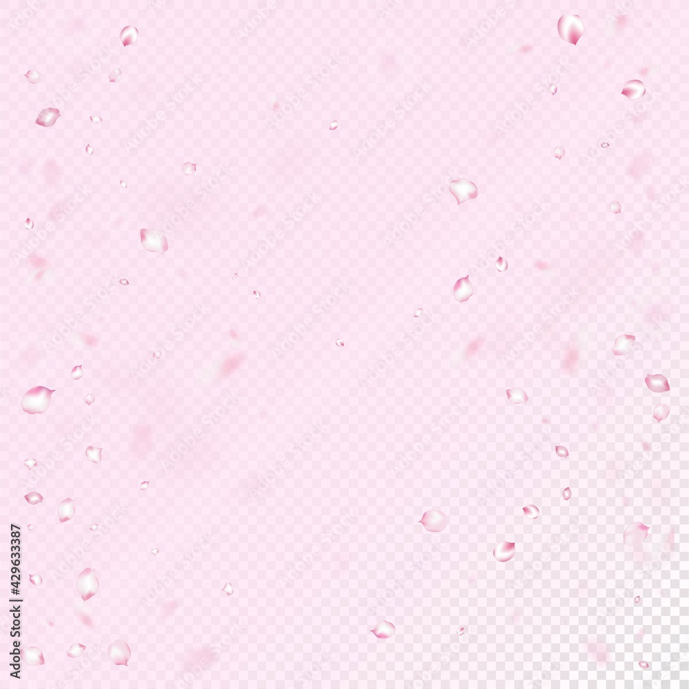 Cherry Sakura Blossom Confetti. Elegant Rich VIP Tender Texture.