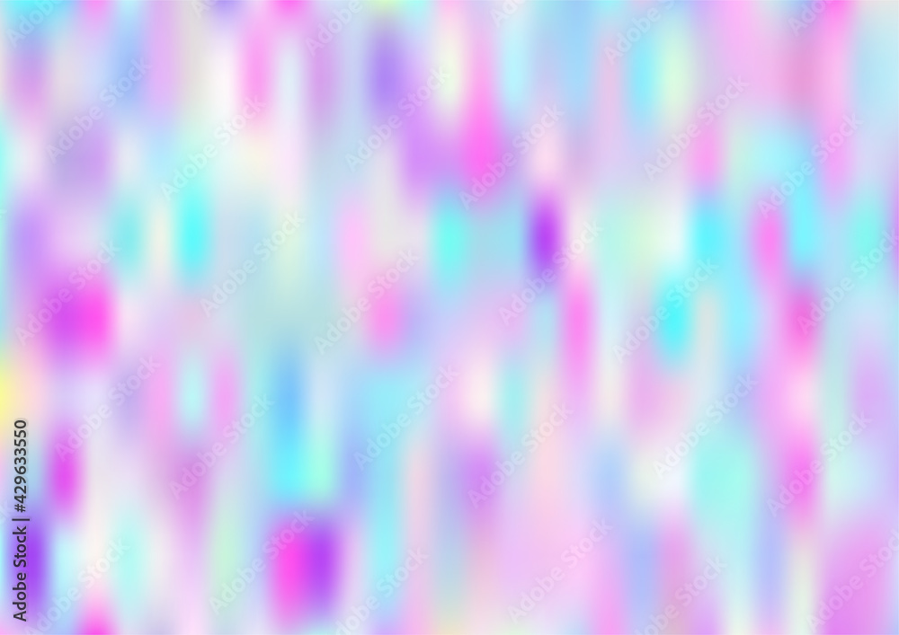 Holograph Dreamy Banner. Neon Paper Overlay, 80s, 90s Music
