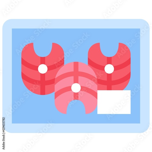 Sliced fish icon, Supermarket and Shopping mall related vector