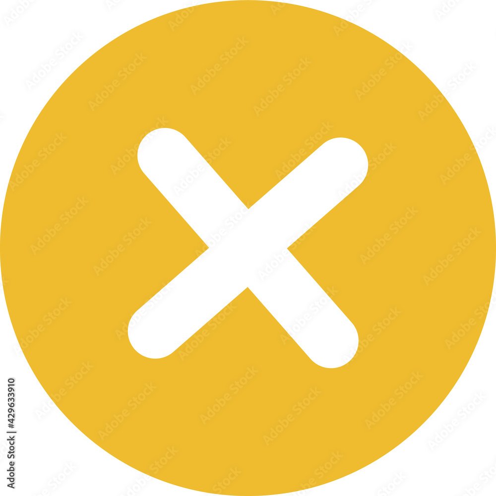 Obraz premium NO Wrong vector icon yellow for webdesign