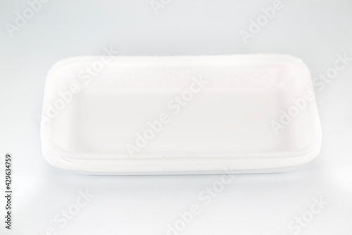 white foam box on white background