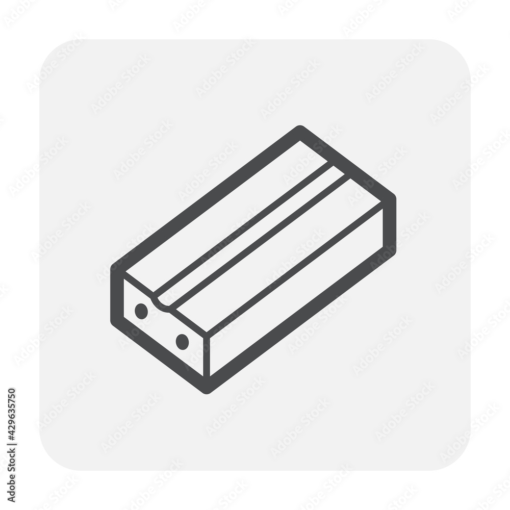 Clay brick vector icon. Natural material, hand made and forming to hollow rectangular shape. For industrial construction, masonry to brickwork, built wall, paving to pavement floor for home housing. Clay brick vector icon. Natural material, hand made and forming to hollow rectangular shape. For industrial construction, masonry to brickwork, built wall, paving to pavement floor for home housing.