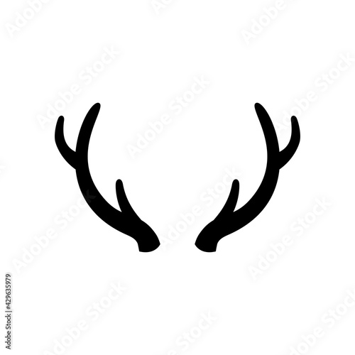 Deer antlers on a white background. Vector illustration. Icon