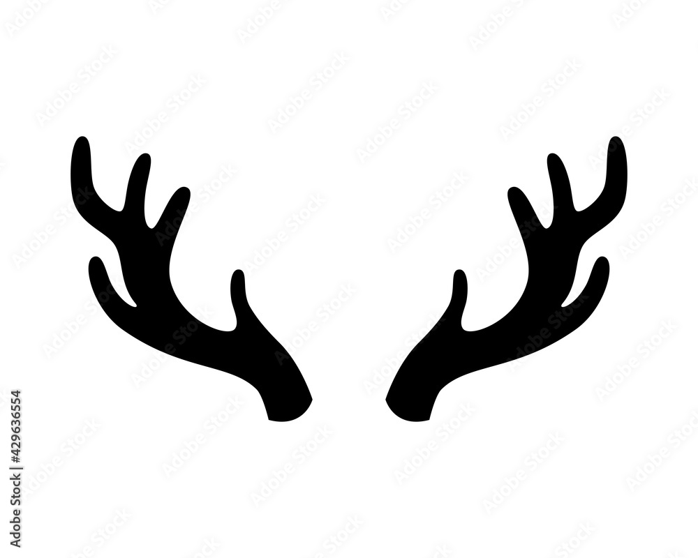 Deer antlers on a white background. Vector illustration. Icon Deer antlers on a white background. Vector illustration. Icon