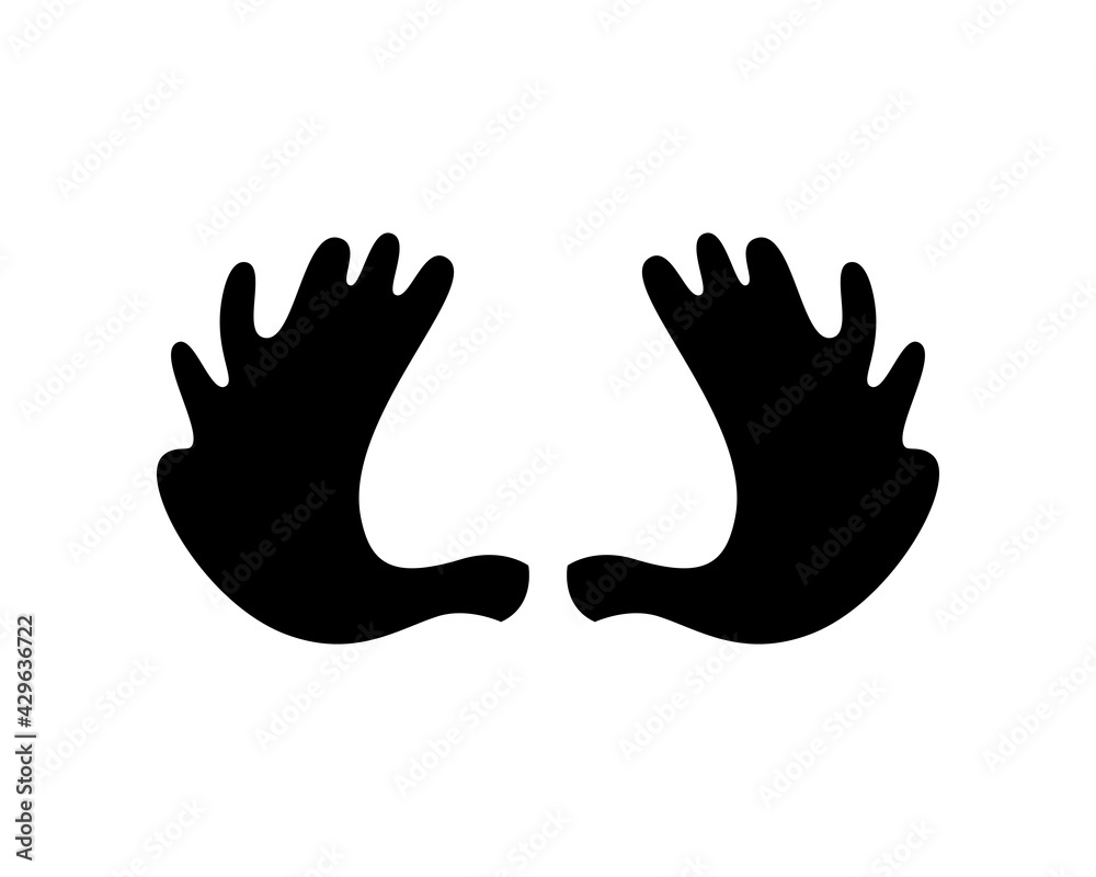 Obraz premium Deer antlers on a white background. Vector illustration. Icon