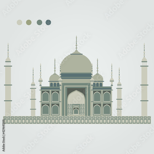taj mahal vector illustration