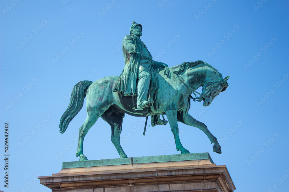 Equestrian Statue Of Frederik Vii (Rytterstatuen Av Frederik Vii)  Christiansborg Slot (Christiansborg Palace) Copenhagen Region Sjælland  (Region Zealand) Denmark Stock Photo | Adobe Stock