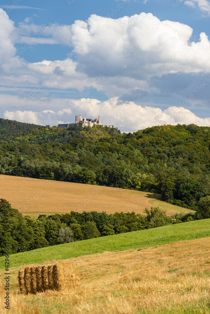 Naklejka premium Ruins of Cachtice castle, residence of Elisabeth Bathory, Slovakia