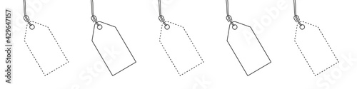 Price tags icons. Paper labels set. Template tag linear icons. Vector illustration