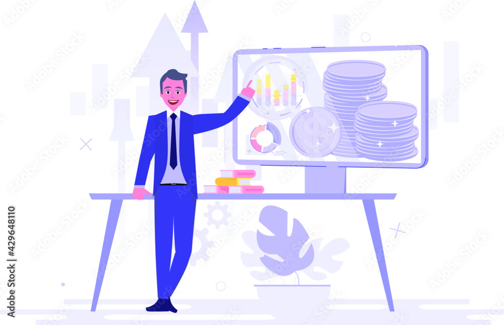 Business success concept. A happy man is invited to join his team. HR, recruiting, headhunting concept. Modern vector illustration. Business success concept. A happy man is invited to join his team. HR, recruiting, headhunting concept. Modern vector illustration.