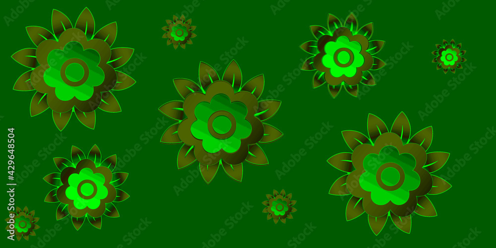 abstract green background with flowers abstract green background with flowers