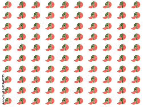 Pattern watermelon on white background