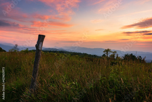 Scenic summer sunset from along the Appalachian Trail from Tennessee's Beauty Spot.