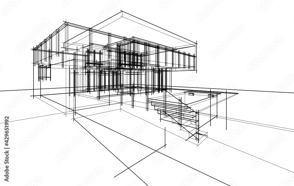 modern house architectural drawing