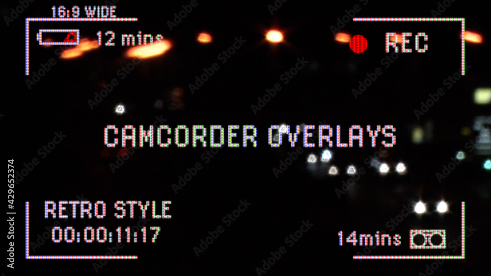 Retro Camcorder Overlays plantilla de Stock Adobe Stock