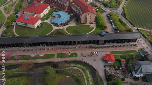 Beautiful flight on a quadcopter in Bad Durkheim. View of the salinarium. photo