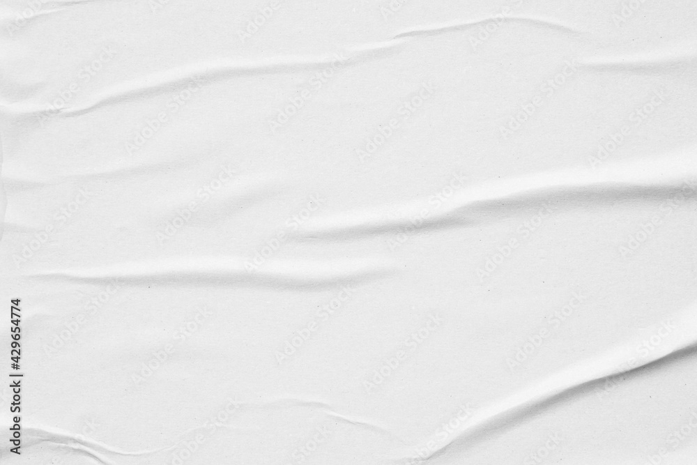 Obraz premium Blank white crumpled and creased paper poster texture background