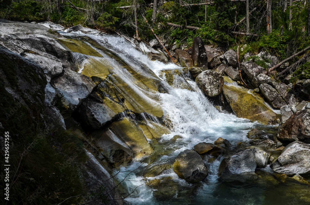 Cold water waterfalls (Studeny potok) in High Tatra mountains, Slovakia Cold water waterfalls (Studeny potok) in High Tatra mountains, Slovakia