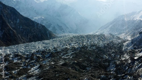 Panorama Of Raikot Glacier With Himalayas Mountain Range In Nanga Parbat, Pakistan. - aerial photo