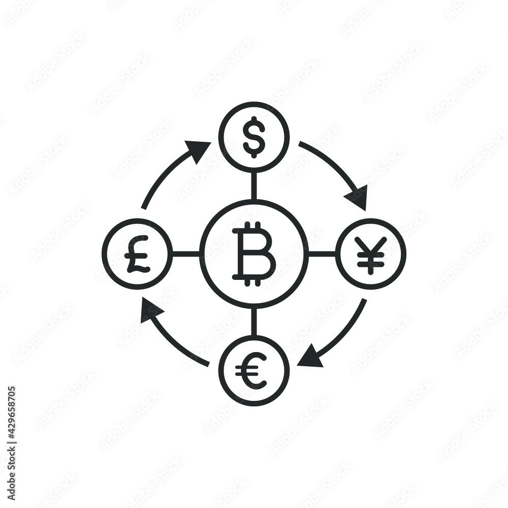 Trading forex. Global currency exchange icon concept isolated on white background. Vector illustration Trading forex. Global currency exchange icon concept isolated on white background. Vector illustration