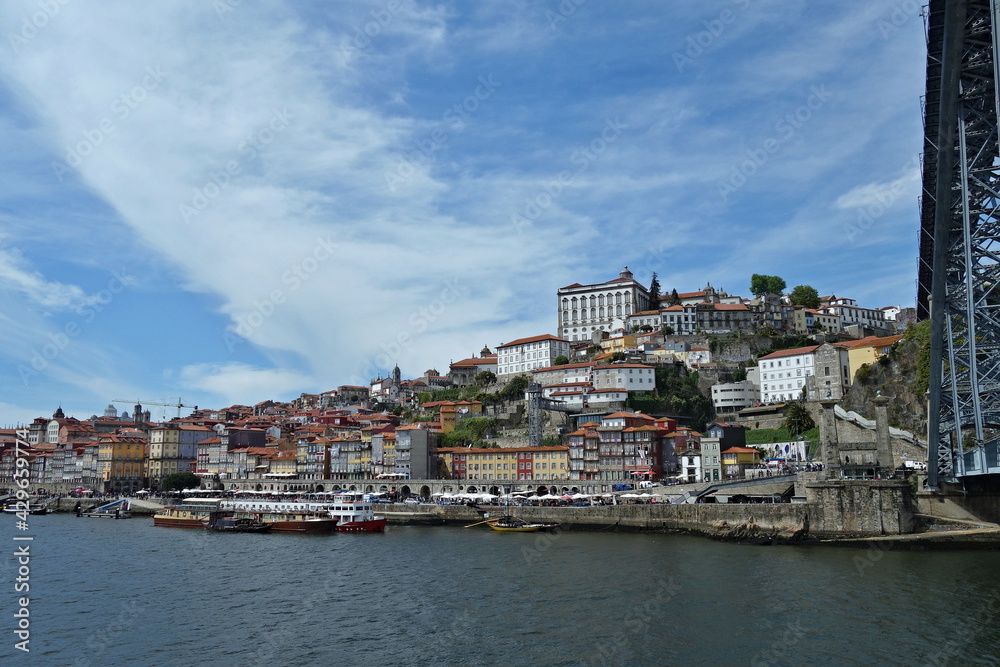 Portugal-view of Porto city and Luís I Bridge over the river Douro