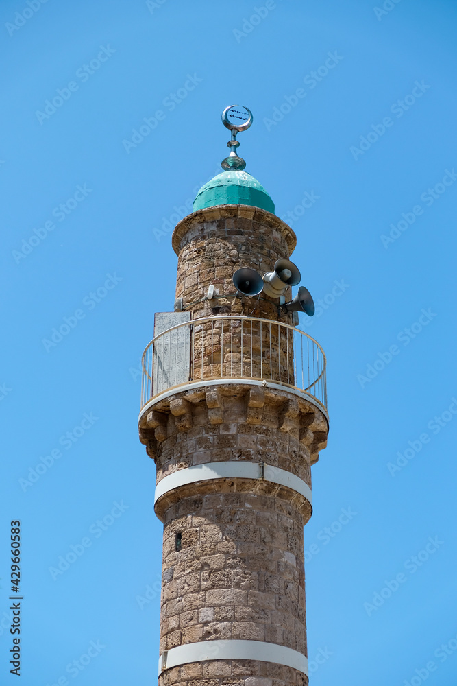 Al-Bahr Mosque or Sea Mosque in Old City of Jaffa built in 1675.