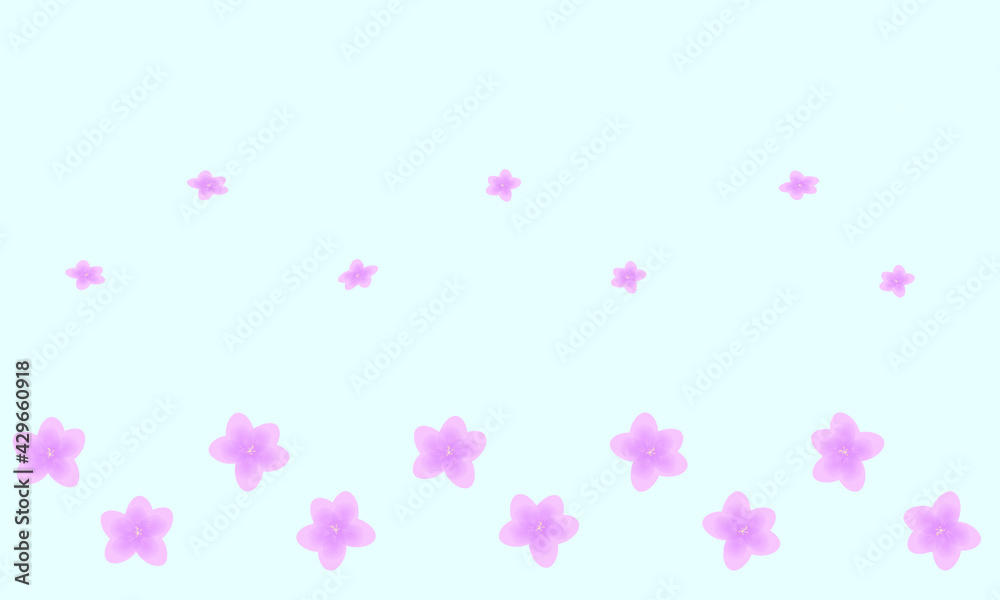 Vector illustration. Delicate, spring, pink flowers of the sakura tree, which symbolize the awakening of new life. Suitable for wrapping paper, fabric print.