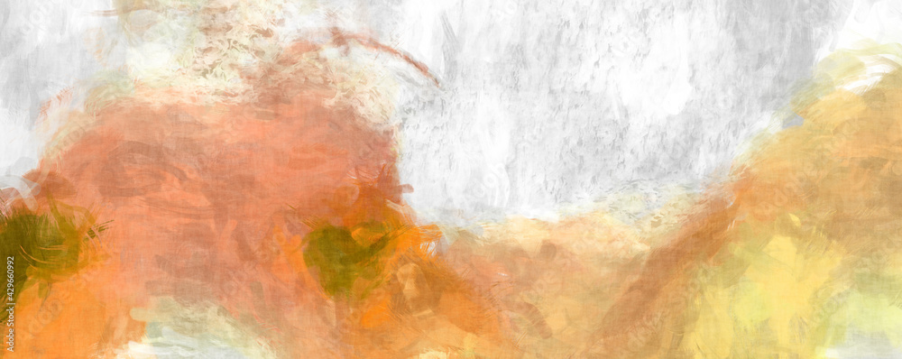 Naklejka premium Rough brushstrokes on abstract background. Brush painting. Color strokes of paint. Unique wall art. Modern art on canvas. Colorful contemporary artwork.