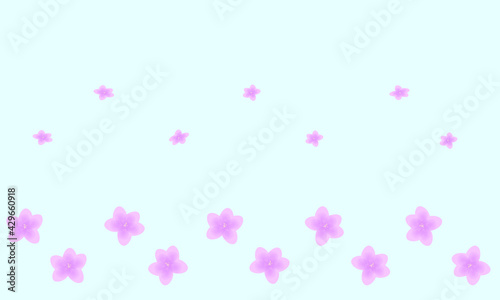 Vector illustration. Delicate, spring, pink flowers of the sakura tree, which symbolize the awakening of new life. Suitable for wrapping paper, fabric print.