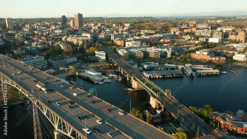 University District I-5 Overpass Panning Right to Left University District I-5 Overpass Panning Right to Left
