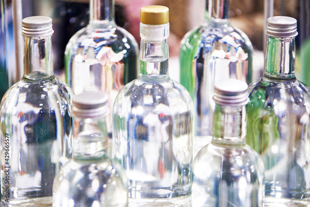 Bottles for wine in shop Bottles for wine in shop