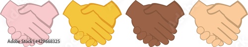 Vector illustration of handshakes emoticons