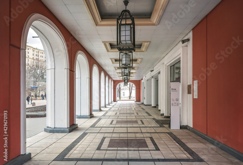 Arches of the building of the Tretyakov Gallery in Moscow