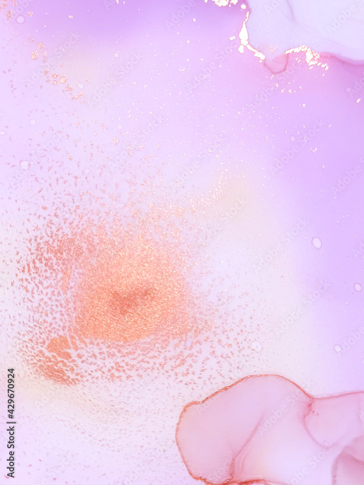 Alcohol Ink. Oil Hand Elegant Design. Mix Tint