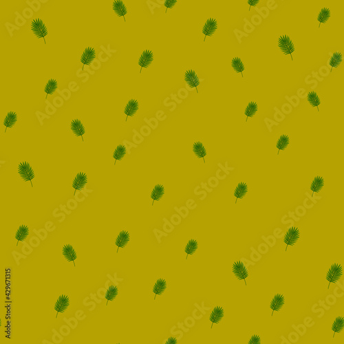 Tropical palm leaves seamless pattern. Jungle background