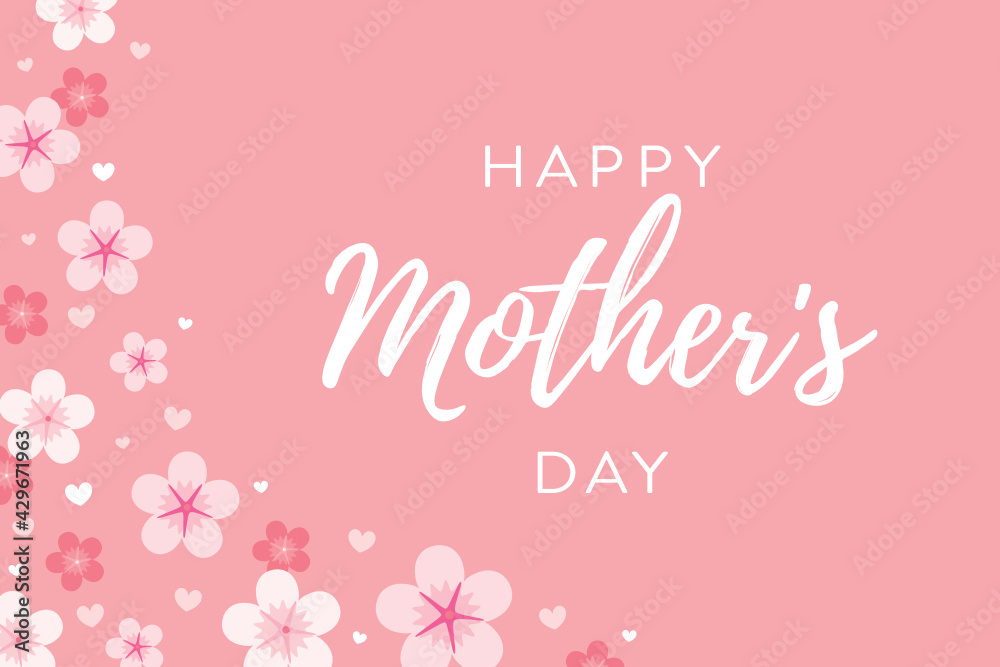 Handwritten Happy Mother's Day, Mother's Day Background, Vector Illustration Background