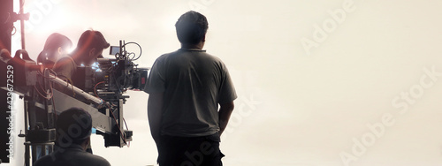 Slika na platnu Behind the scenes of video production shooting