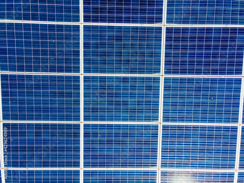 Photography Aerial view of solar panels that convert directly sunlight into electricity