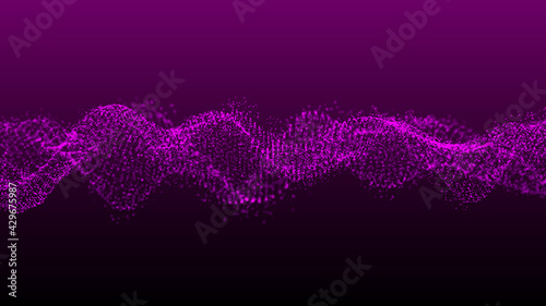  Abstract  wave. Optical fibers.Digital background. Big data background vizualisation. 3d rendering. photo