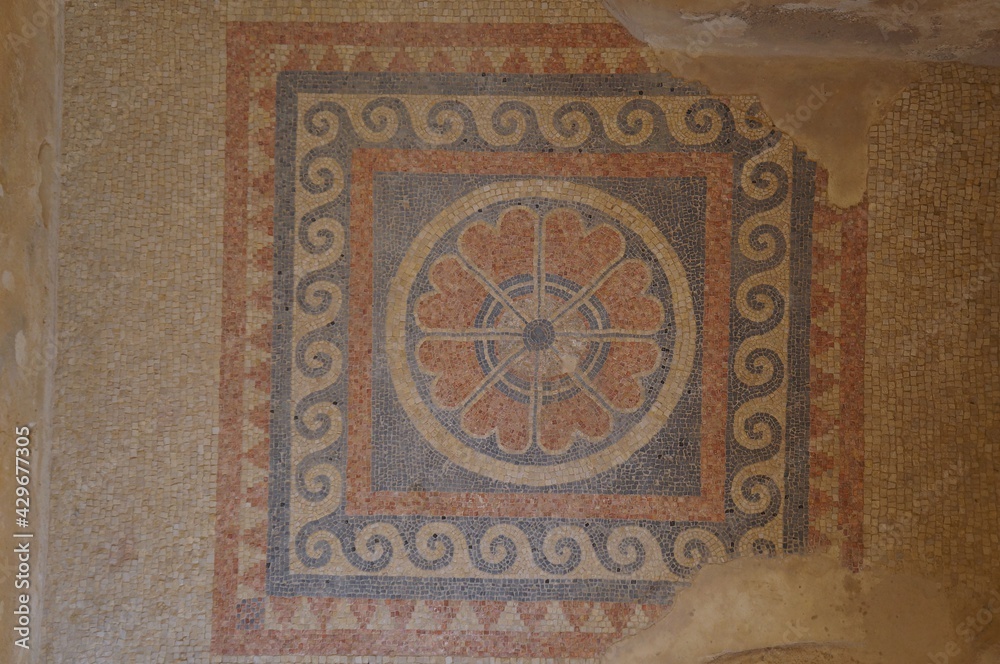 Mosaic floor in the Masada fortress