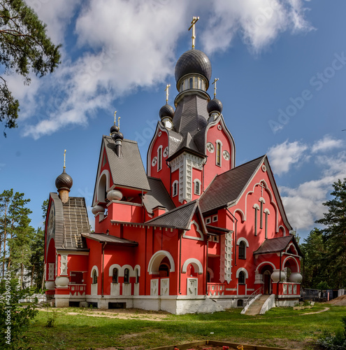 Church of the Ascension of the Lord in the agricultural town of Zhdanovichi in Belarus. photo