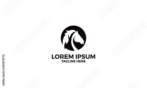 Simple Horse logo vector icon illustration